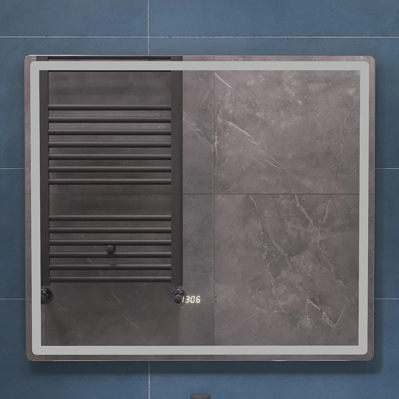 Зеркало Vigo Geometry Luxe 80 210 с подсветкой с бесконтактным выключателем с диммером с подогревом и часами