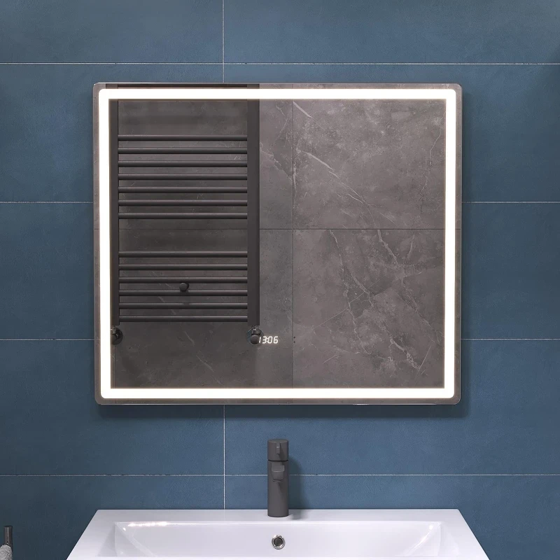 Зеркало Vigo Geometry Luxe 80 210 с подсветкой с бесконтактным выключателем с диммером с подогревом и часами