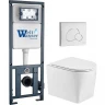 Комплект унитаза с инсталляцией WeltWasser MARBERG 410 + NESENBACH 004 GL-WT + MAR 410 RD GL-WT 10000011719 цвет Белый глянцевый с сиденьем Микролифт и клавишей смыва цвет Белый глянцевый
