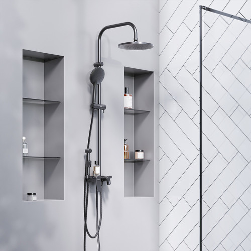 Душевая система Damixa Jupiter 977770300 Черная матовая латунь на стену