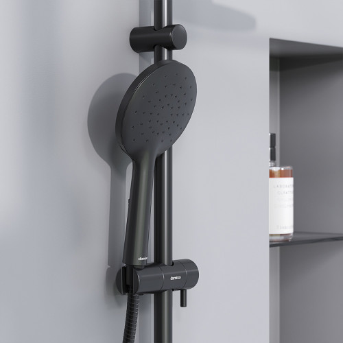 Душевая система Damixa Jupiter 977770300 Черная матовая латунь на стену