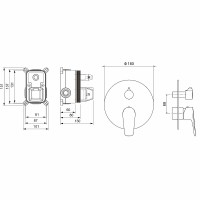 Смеситель для душа Aquatek Бетта AQ1146CR Хром латунь встраиваемый