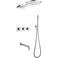 Душевая система Abber Wasser Kreis AF8150 с термостатом Хром латунь встраиваемый