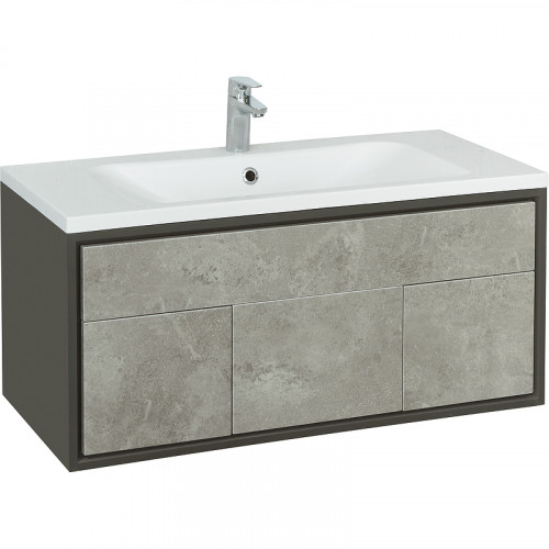 Тумба под раковину Aquaton Уэльс 80 1A267901WA6A0 подвесная Авеллино грей Антрацит МДФ / ЛДСП