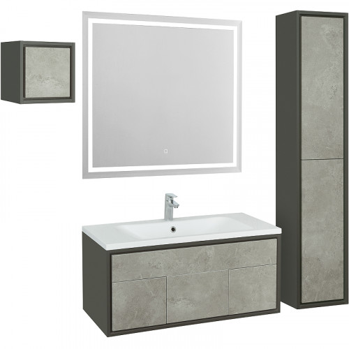 Тумба под раковину Aquaton Уэльс 80 1A267901WA6A0 подвесная Авеллино грей Антрацит МДФ / ЛДСП