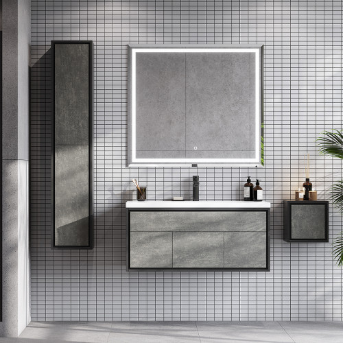 Тумба под раковину Aquaton Уэльс 80 1A267901WA6A0 подвесная Авеллино грей Антрацит МДФ / ЛДСП