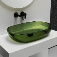 Раковина-чаша Abber Kristall 60 AT2805Emerald Зеленая полиэфирная смола накладная
