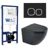 Комплект унитаза с инсталляцией WeltWasser BAMBERG 525 + MERZBACH 043 MT-BL + BAMBERG BL 10000012904 цвет Черный матовый с сиденьем Микролифт и клавишей смыва цвет Черный