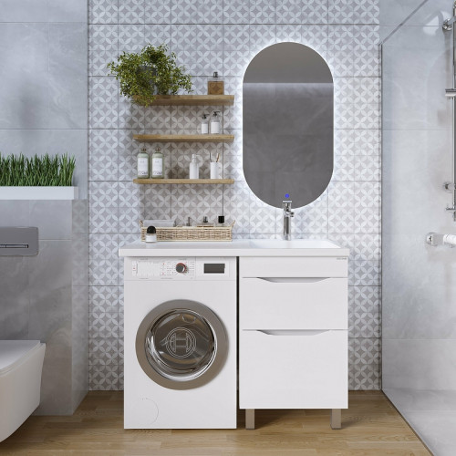 Тумба под раковину Grossman Вилар 110 125011 Белая МДФ / ЛДСП