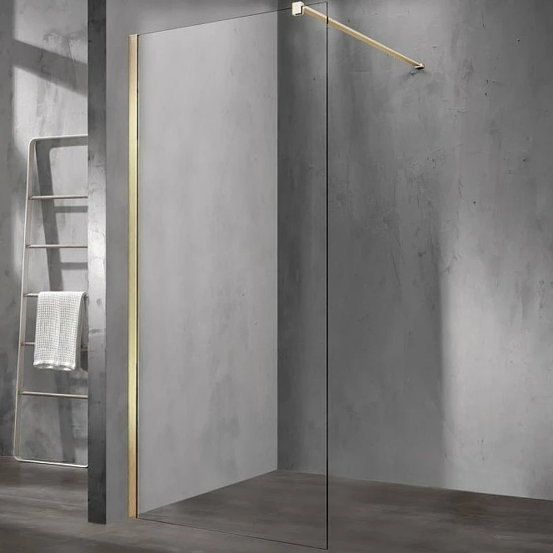 Душевая перегородка Vincea Walk-In 80 VSW-1H800CLG профиль Золото матовое стекло прозрачное