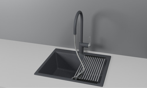 Смеситель для кухни Granula 8172 цвет Графит