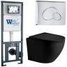 Комплект унитаза с инсталляцией WeltWasser MARBERG 410 + MERZBACH 043 XL MT-BL + MAR 410 RD CR 10000014143 цвет Черный матовый с сиденьем Микролифт и клавишей смыва цвет Хром