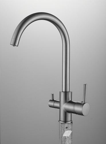 Смеситель для кухни Belz B801 B76801-3 Вороненая сталь латунь