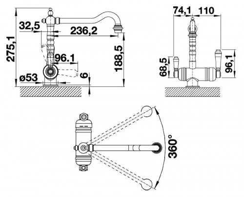 Смеситель для кухни Blanco Sora 524217 Хром латунь