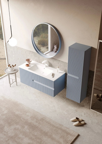 Тумба с раковиной Orka Moonlight 120 5001507 подвесная Голубая матовая МДФ / ЛДСП