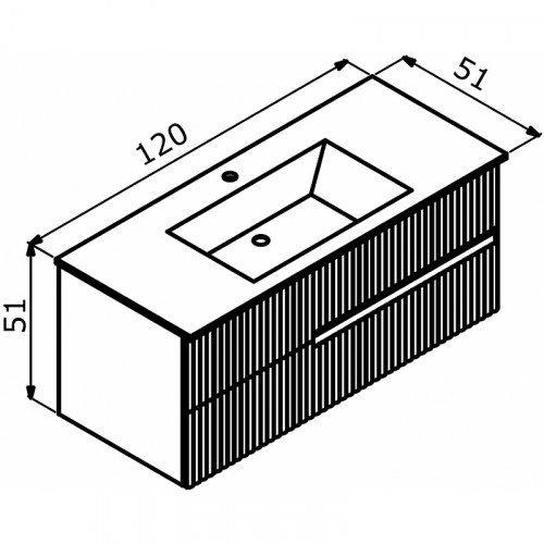 Тумба с раковиной Orka Moonlight 120 5001507 подвесная Голубая матовая МДФ / ЛДСП