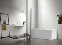 Шторка на ванну Aquatek 100х150 AQ DEL SBA 10015CH профиль Хром стекло прозрачное
