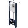 Комплект унитаза с инсталляцией AM.PM Spirit V2.0 FlashClean IS47031.701700 с сиденьем Микролифт и клавишей смыва Никель матовый фарфор подвесной