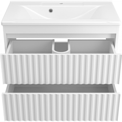 Тумба с раковиной Brevita Balaton 80 УТ000014506 подвесная Белая матовая МДФ / ЛДСП