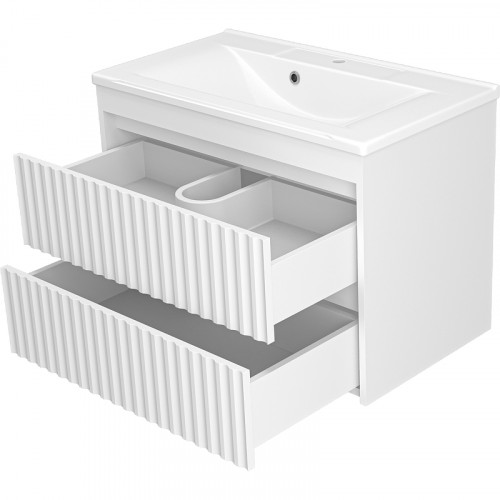 Тумба с раковиной Brevita Balaton 80 УТ000014506 подвесная Белая матовая МДФ / ЛДСП