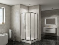 Душевой уголок BelBagno Due 90х90 DUE-A-2-90-P-Cr профиль Хром стекло рифленое