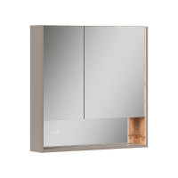Зеркальный шкаф Equil Gleam 80 szGLEAM.LED.80.2D-25 с подсветкой цвет Амарок Дуб вотан