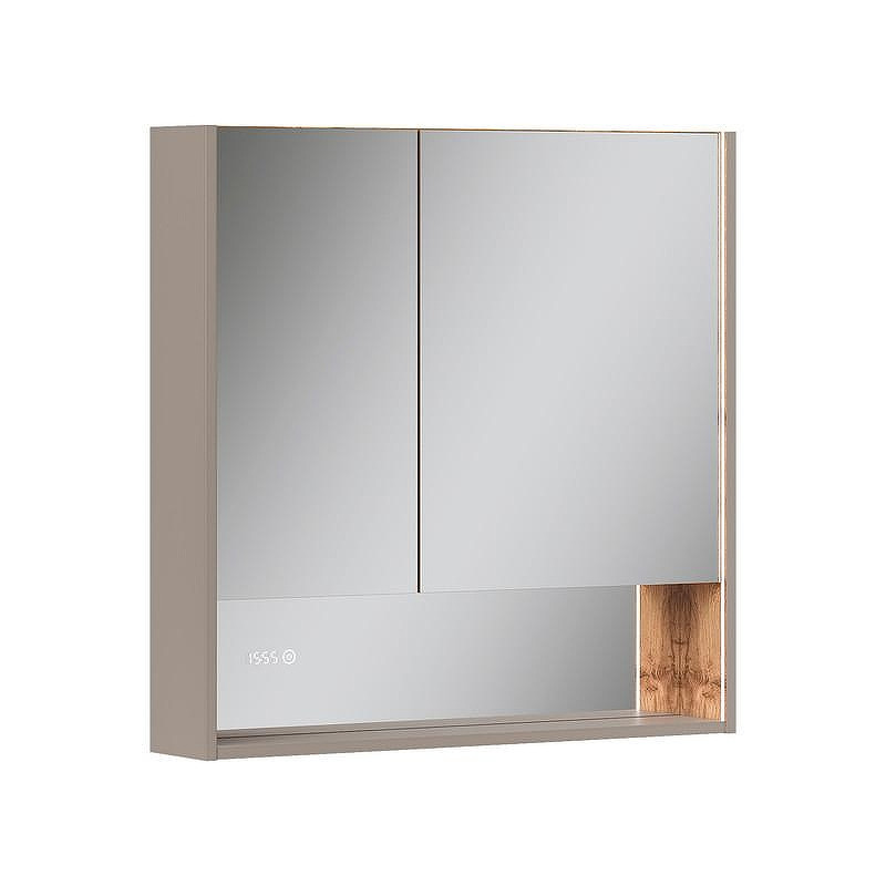 Зеркальный шкаф Equil Gleam 80 szGLEAM.LED.80.2D-25 с подсветкой цвет Амарок Дуб вотан