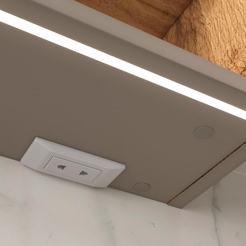 Зеркальный шкаф Equil Gleam 80 szGLEAM.LED.80.2D-25 с подсветкой цвет Амарок Дуб вотан