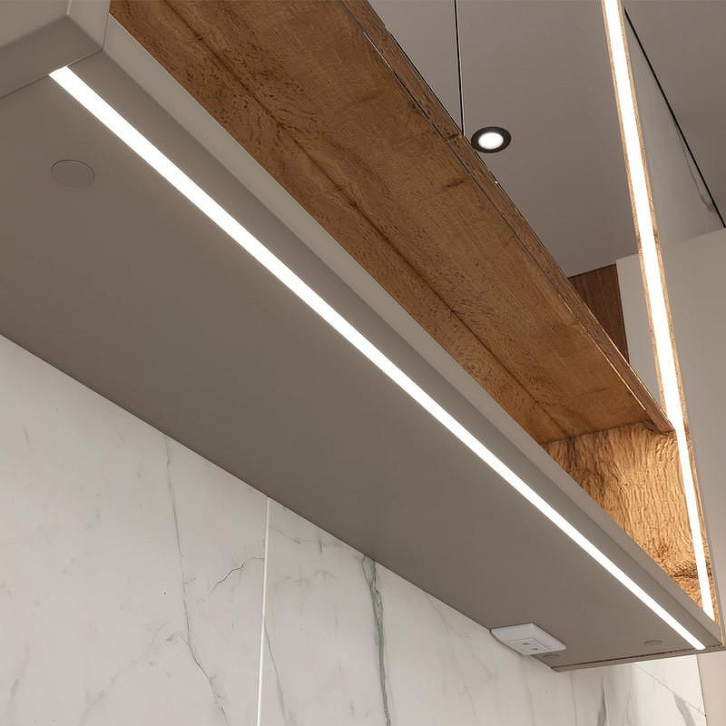 Зеркальный шкаф Equil Gleam 80 szGLEAM.LED.80.2D-25 с подсветкой цвет Амарок Дуб вотан