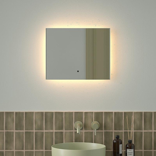 Зеркало Defesto Glow 50х40 DF 2511RH с подсветкой 15W-3000К/с фацетом/ИК - выключатель/Теплый белый свет