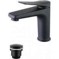 Смеситель для раковины Lemark Bronx LM3706BL Черный латунь