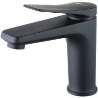 Смеситель для раковины Lemark Bronx LM3706BL Черный латунь