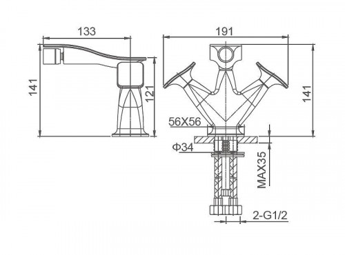 Смеситель для биде Wonzon &amp; Woghand Shakespeare WW-655001-CR цвет Хром
