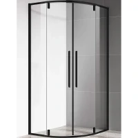Душевой уголок AQUAme 90x90 AQM7101-2-9 профиль Черный матовый стекло прозрачное