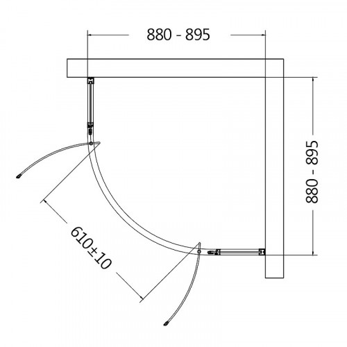Душевой уголок AQUAme 90x90 AQM7101-2-9 профиль Черный матовый стекло прозрачное
