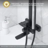Душевая система Ростовская Мануфактура Сантехники SUS125BL-009DK Черная матовая нержавеющая сталь на стену