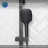 Душевая система Ростовская Мануфактура Сантехники SUS125BL-009DK Черная матовая нержавеющая сталь на стену