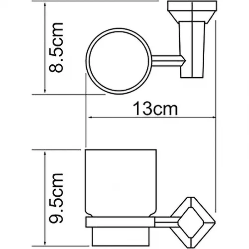 Стакан для зубных щеток WasserKRAFT Aller K-1128C Хром