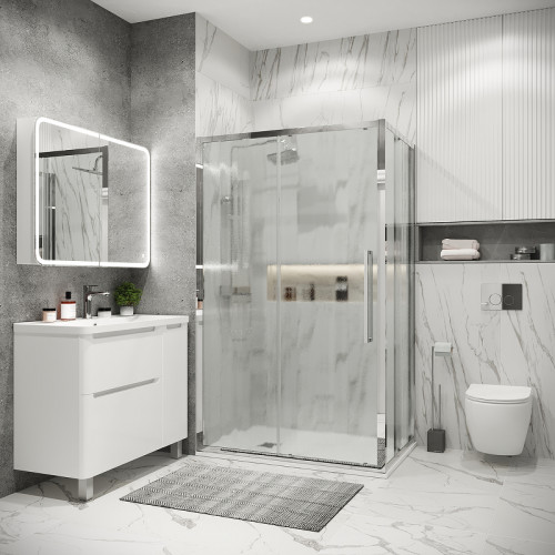 Душевой уголок Grossman Cosmo 100х90 120.K33.02.1090.10.02 профиль Хром стекло шиншилла