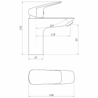 Смеситель для раковины Royce Abby RCM-120301CR Хром латунь