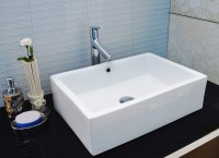 Раковина-чаша CeramaLux 51 9129 Белая фаянс накладная