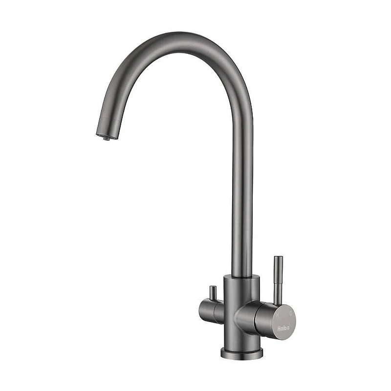 Смеситель для кухни Haiba HB43828-3 цвет Оружейная сталь