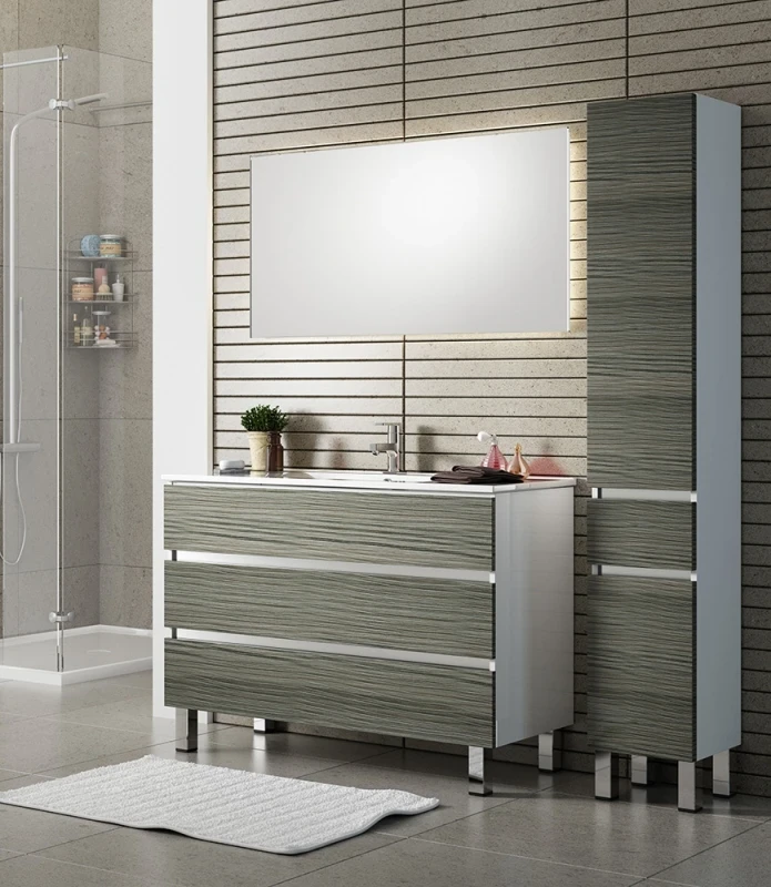 Тумба с раковиной SanVit Кубэ-3 90 kkube3090 с фактурой под дерево Венге МДФ / ЛДСП