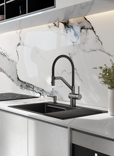 Смеситель для кухни Raglo R86.41.09 Графит матовый Черный латунь