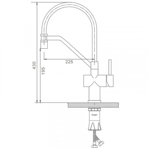 Смеситель для кухни Raglo R86.41.09 Графит матовый Черный латунь