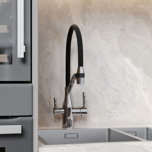 Смеситель для кухни Sancos Orta SC4008CH Хром Черный латунь