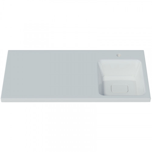 Раковина Orange 100 R ST-100RAR с местом под стиральную машину Белая искусственный камень (литьевой мрамор) с местом под стиральную машину, полувстраиваемая