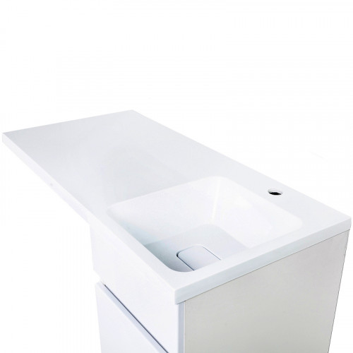 Раковина Orange 100 R ST-100RAR с местом под стиральную машину Белая искусственный камень (литьевой мрамор) с местом под стиральную машину, полувстраиваемая