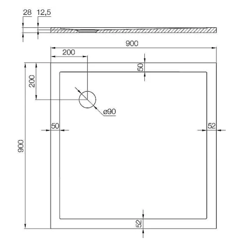 Душевой поддон из искусственного камня Aquaton Калифорния М 100x100 1A739636CA010 Белый