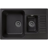 Кухонная мойка GranFest Quarz GF-Z21K Черная искусственный камень (литьевой мрамор) встраиваемый